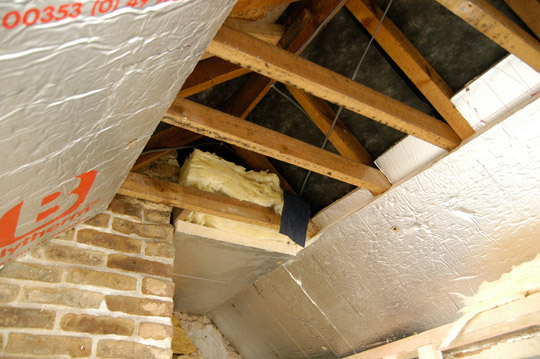 Attic Roof Insulation And Plaster Boarding