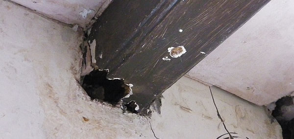 one of the two rotten joists