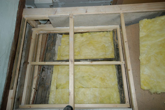 Rockwool layer of insulation 